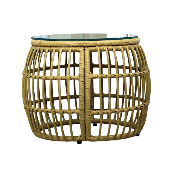 Zahradní nábytek (gauč, 2 židle, 2 stolky) - hnědá, polštáře - šedá *7534