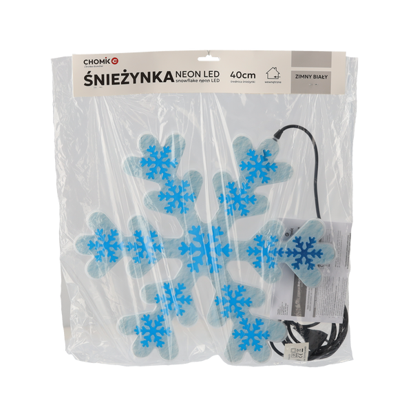BLUE SNOWFLAKE 40 CM NEON LED COLD WHITE