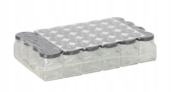 SQUARE JAR 120 ML FI 53 + SET OF 120 SPICE LABELS PKG=24 PCS