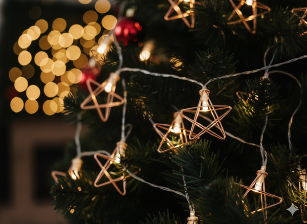 ŁAŃCUCH ŚWIETLNY LED GWIAZDKI 10 L CIEPŁY BIAŁY *0986