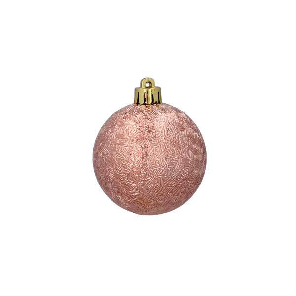 Sada 6 ozdobných koulí 6 cm olivově zelených/ měděných/ grafitových mix vzorů tubus *7092