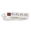 EXTENSION CORD POWER STRIP WITH SWITCH 4 SOCKETS 3 M WHITE