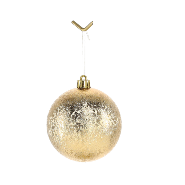 SET OF 6 BAUBLES 8 CM RED/GOLD/SILVER