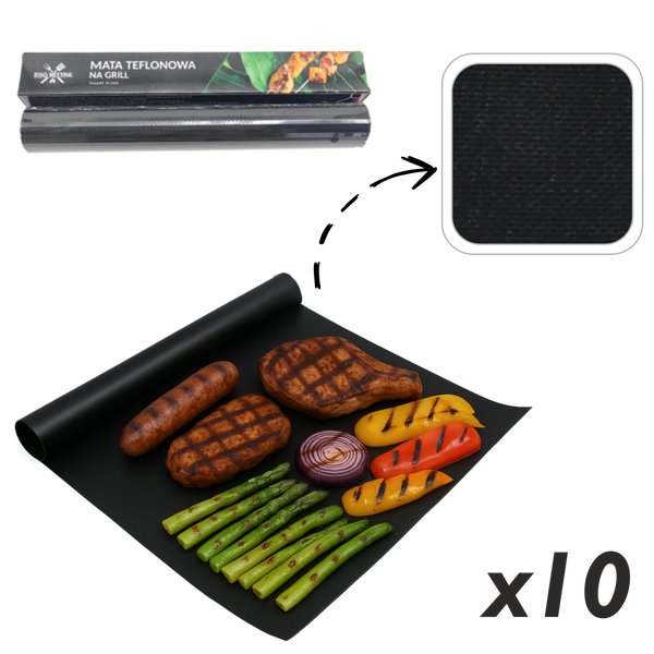 KPL.10 MAT TEFLONOWYCH DO PIECZENIA NA GRILLU 40 CM X 33 CM