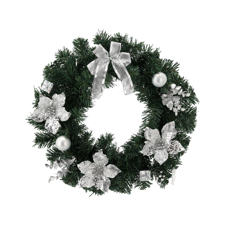 CHRISTMAS WREATH 40 CM SILVER