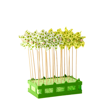 PINWHEEL WITH FROGS 9 x 27,5 CM WHITE/YELLOW