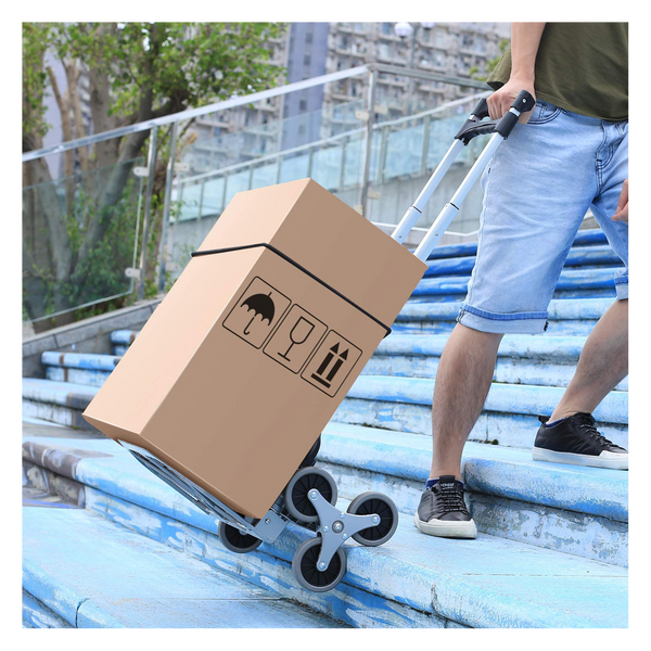 Cărucior cu 3 roți pliabil din aluminiu pentru scări 47,5 x 47,5 x 100 CM CAPACITATE: 35 KG / 70 KG *5119