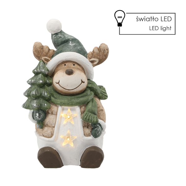 FIGURINE OF THE NATIVITY SCENE - REINDEER WITH STARS 24 X 18,5 X 40 CM LED