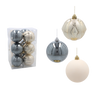 SET OF 12 ORNAMENTS 8 CM CHAMPAGNE/GRAY/WHITE