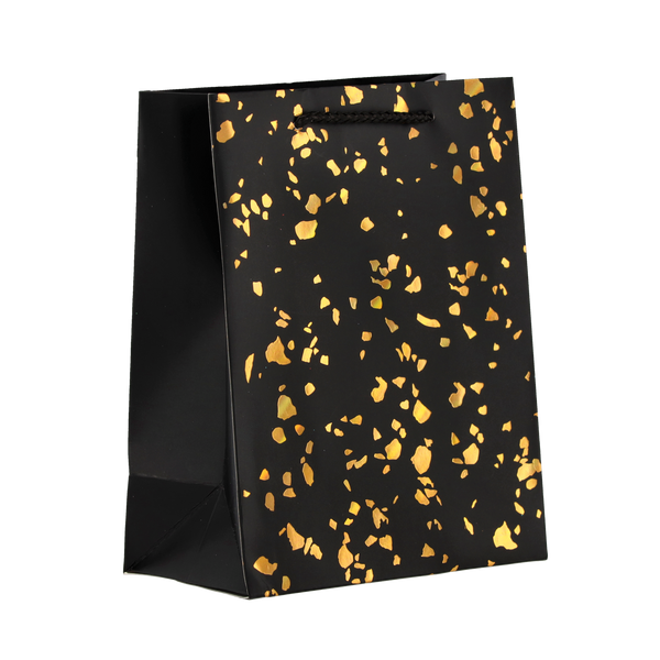 GIFT BAG "GOLD DOTS" 23 X 18 X 10 CM PACK=48PCS