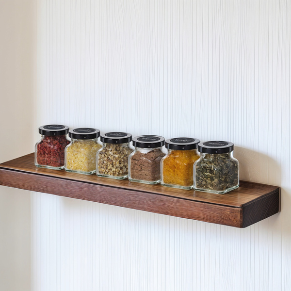 SQUARE JAR 120 ML FI 53 + SET OF 120 SPICE LABELS PKG=24 PCS