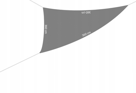 SLNEČNÝ ZÁVES TROJUHOLNÍKOVÝ BEZOVÝ 3,6 X 3,6 X 3,6M *0457