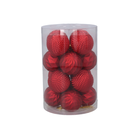 KPL. 16 BOMBEK 4 CM ČERVENÉ/ZLATEJ/STRIEBORNÉ MIX VZOROV TUBA *7511