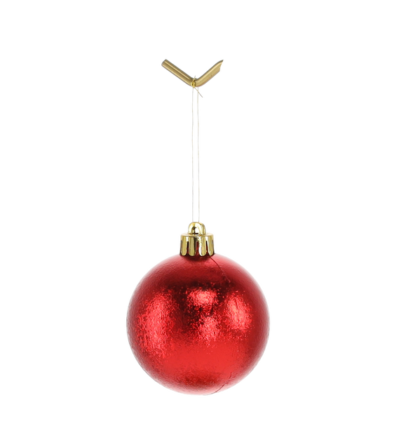 SET OF 24 BAUBLES 6 CM RED/GOLD/SILVER