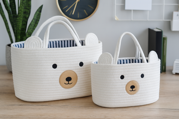 BASKET ANIMAL WHITE SIZE L