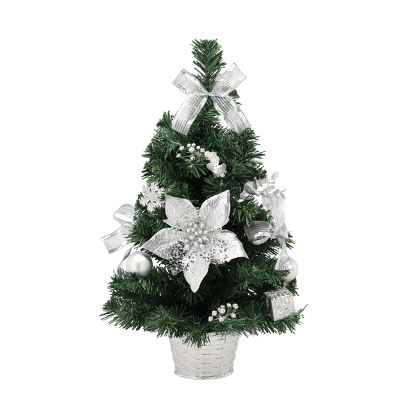 Vianočný STROMČEK 50 CM STRIEBORNÝ *2255