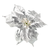 FLOARE ARTIFICIALĂ - STEAUA BETLEEMULUI 25 CM PE CLIP SILVER ambalaj=12 buc *3290