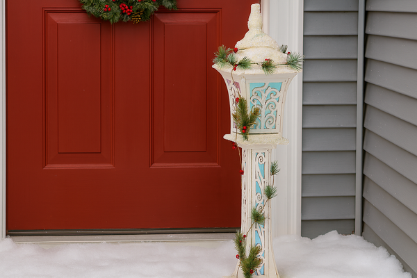 VÁNOČNÁ BIELA LED LANTÉRNA 18 x 18 x 100 CM *5270