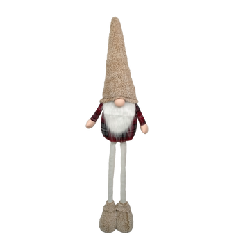 GNOME DE SĂRBĂTOARE CU PICIOARE REGULABILE 85 - 128 CM BEJ - ROȘU *9629