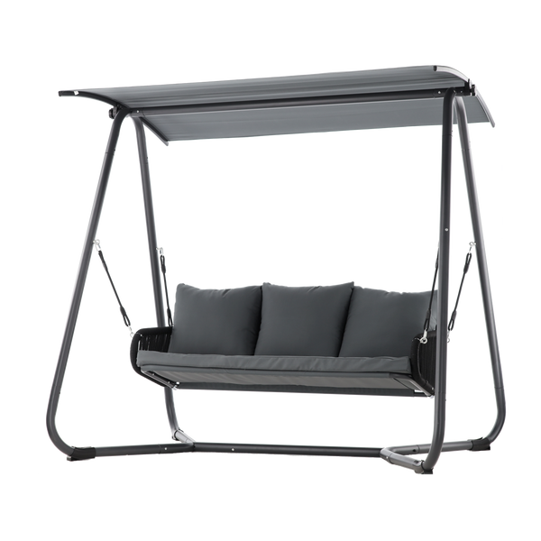 LEAGĂN DE JARDIN CU BRAȚEÎNȚE ÎMPLICATE 180 x 139 x 185 CM ANTRACIT PREMIUM *3149