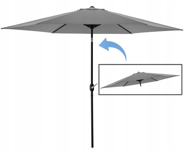 ZAHRADNÍ PARASOL 3 M ŠEDÝ S OBALOM *5330