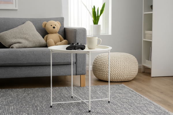 STOLIK KAWOWY OKRĄGŁY 47 x 47 x 50,5 CM BIAŁY *1074