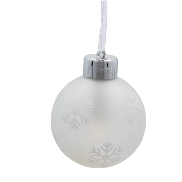 KPL. 3 BOMBEK SZKLANYCH LED ZE ŚNIEŻYNKAMI Z PILOTEM 8 X 10 CM *9476