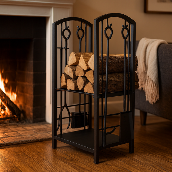 SUPORT METALIC PENTRU FUEL CU 4 ELEMENTE SET ȘEMINTE 40X30X74CM