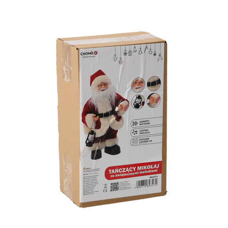 SANTA CLAUS WITH LANTERN 30 CM - DANCING - SINGING