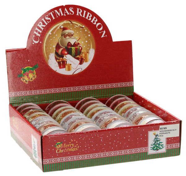 CHRISTMAS DECORATIVE RIBBON MIX DESIGNS 2.5 CM x 2.7M