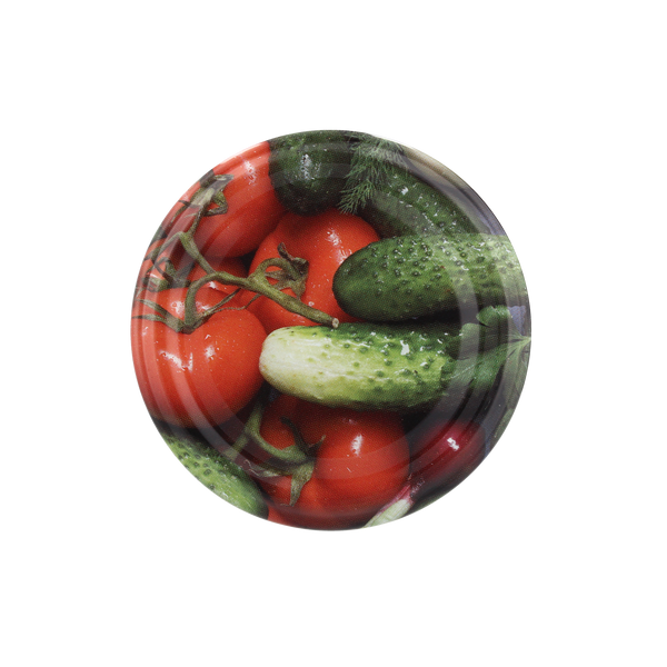SET OF 10 LIDS DIA 66 CUCUMBER WITH TOMATO
