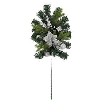 OZDOBA BOŻONARODZENIOWA - GAŁĄZKA 60 CM SREBRNA *2316