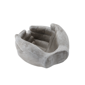 HANDS SHAPED CEMENT POT - GREY 20 X 20 X 11,5 CM