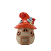 GARDEN FIGURINE - RED MUSHROOM HOUSE WITH LED 22,6 x 21 x 30,9 CM