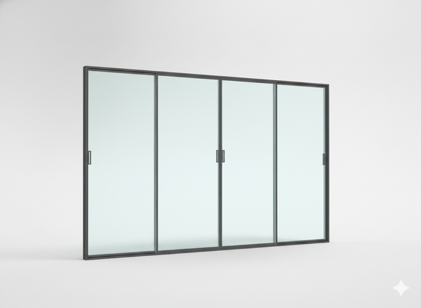 DRZWI SZKLANE PRZESUWNE DO PERGOLI ALUMINIOWEJ 4 M