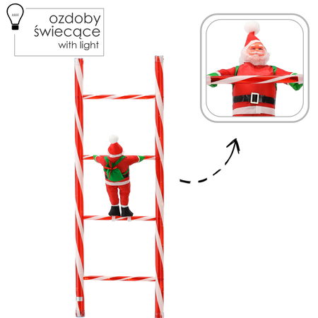SANTA CLAUS CLIMBING THE LADDER 121 CM