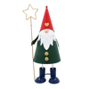 CHRISTMAS DECORATION - METAL GNOME WITH STAR LED 13 x 13 x 37 CM