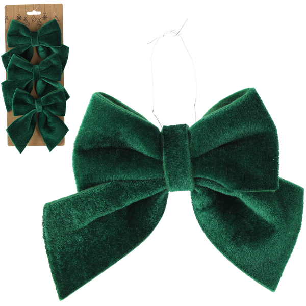 SADA 3 VIANOČNÝCH MAŠLÍ 12 CM ZELENÝ *3085