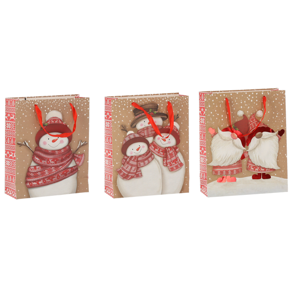 CHRISTMAS GIFT BAG CHRISTMAS FIGURES 26 x 32 x 10 CM