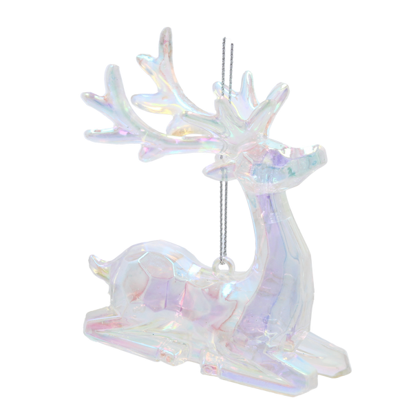 CHRISTMAS TREE DECORATION ELK OPALESCENT 8 X 9 CM