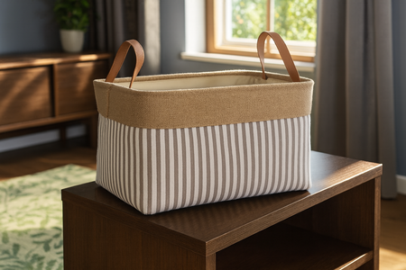 RECTANGULAR BASKET STRIPES SIZE L