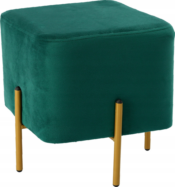 PUFA KWADRATOWA NA NÓŻKACH 35 x 35 x 40 CM CIEMNOZIELONA *3895