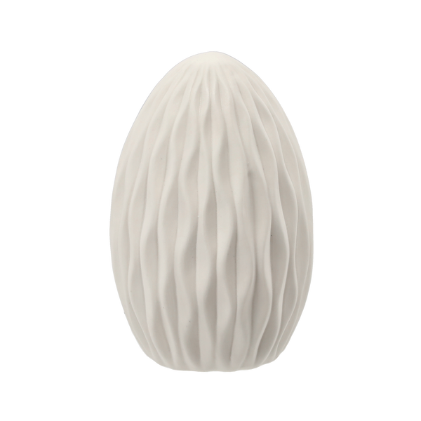 Figurină de Paște - ou ceramic alb 10,8 x 10,8 x 18,5 cm LED ambalaj=4buc *9835