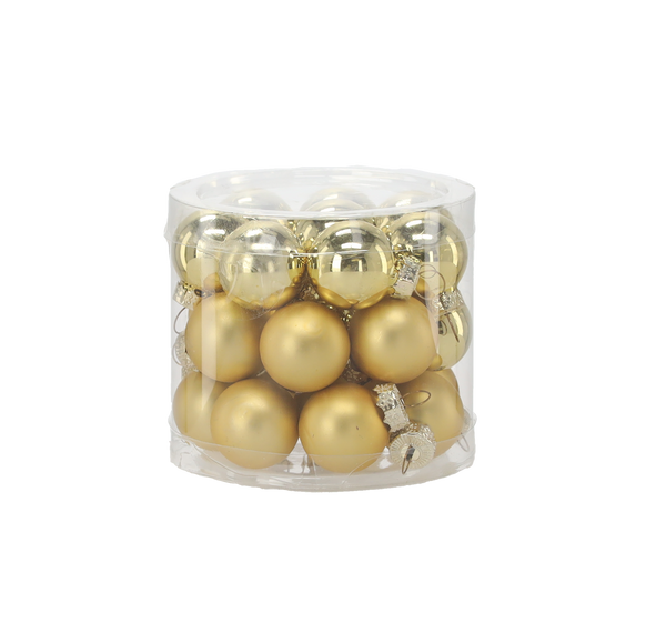 KPL. 24 SKLENENÝCH VÁNOČNÝCH GUĽOV 2,5 CM MIX FARIEB *2126