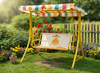 HUŚTAWKA OGRODOWA PODWÓJNA 117 x 73 x 107 CM Z DASZKIEM 