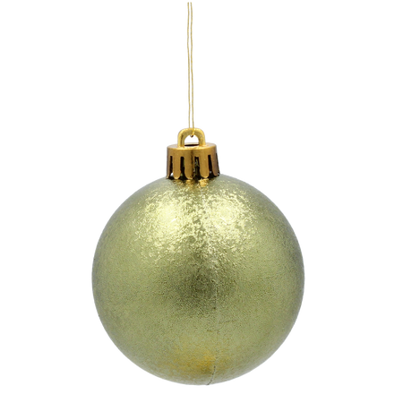 SET OF 12 BAUBLES 6 CM OLIVE/COPPER/GRAPHITE MIX DESIGNS