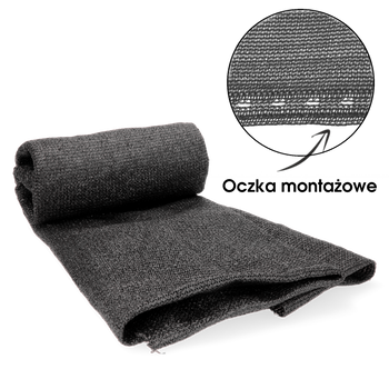 REȚEA DE UMBRIRE PENTRU ZIDURI ANTRACIT 1,5 x 10 M 135g/m2 90% *5689