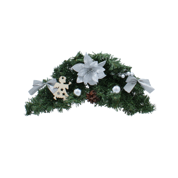 HANGING CHRISTMAS SWAG 46 CM SILVER