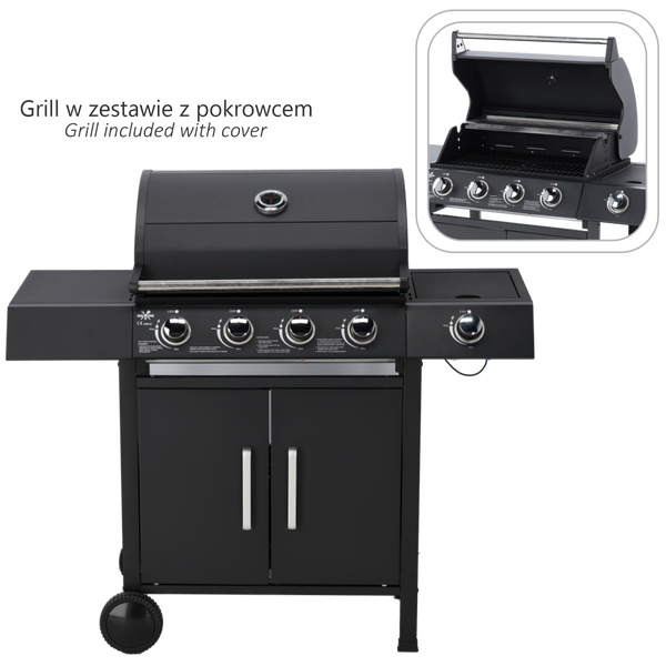 GRILL GAZOWY 4+1 Z REDUKTOREM 13kW