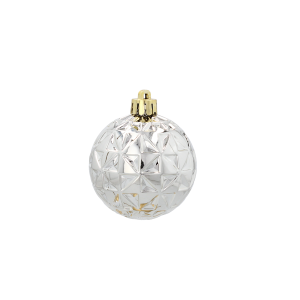 SET OF 16 BAUBLES 6 CM WHITE